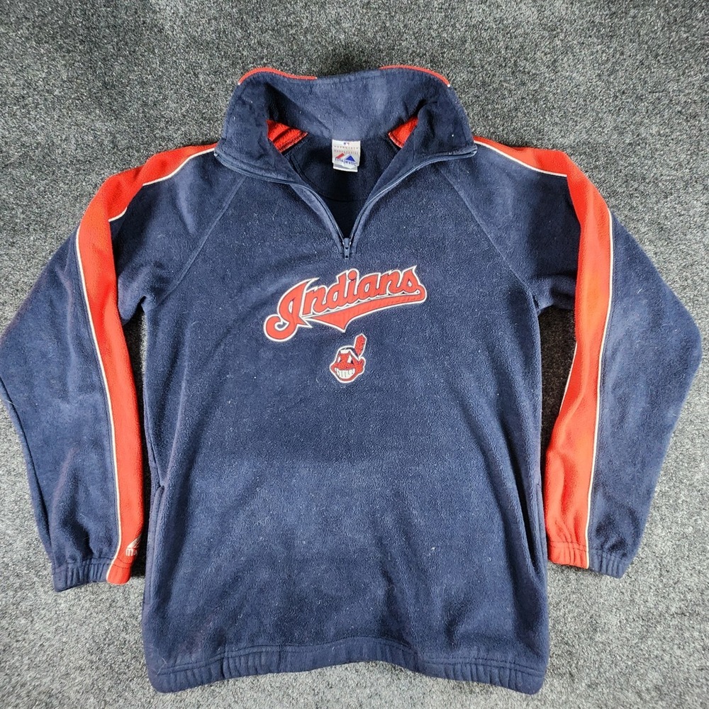 Cleveland Indians Guardians Majestic Youth XL 18-20 1/4 Zip Fleece Pullover